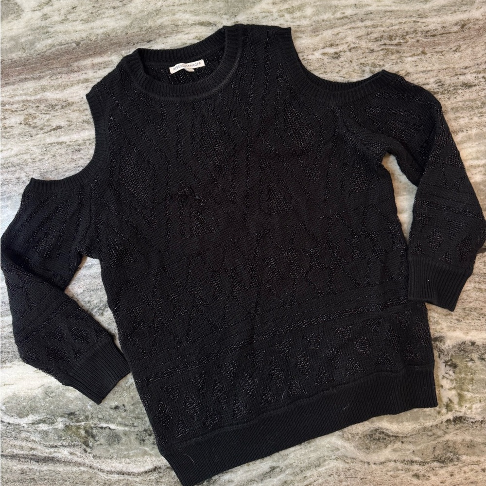 Rebecca Minkoff Black Cold Shoulder Sweater Women’s Size Small